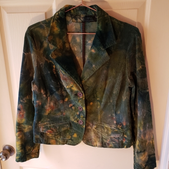 Jackets & Blazers - Hand dyed green blue corduroy Sonoma blazer